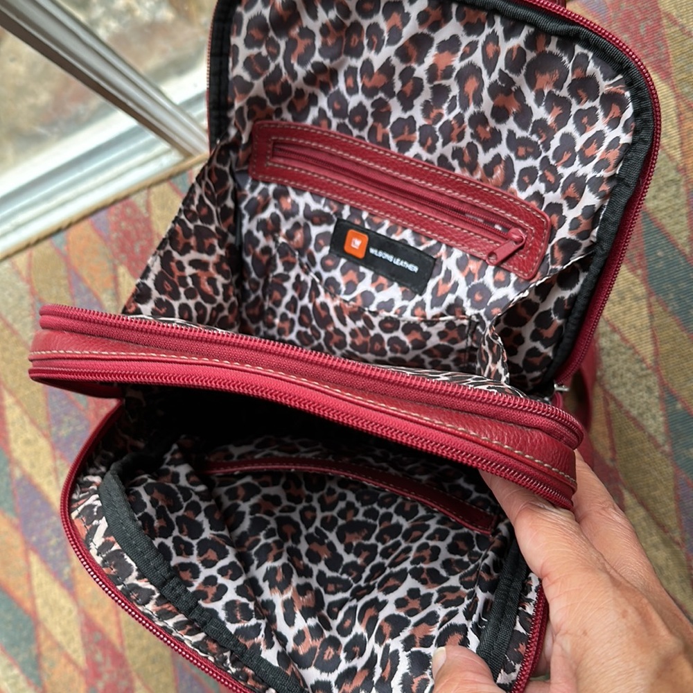 Wilsons Leather Red Leather Backpack - Picture 7 of 9